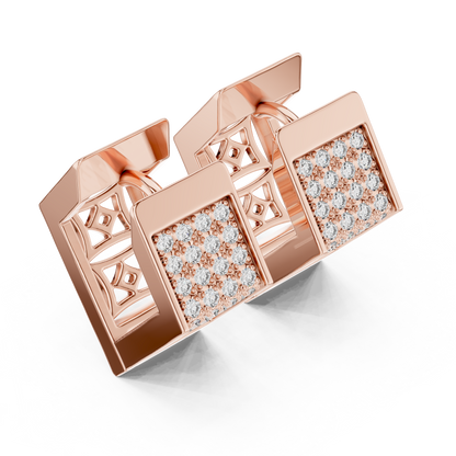Solviera Pavé Rectangle Huggie Hoops