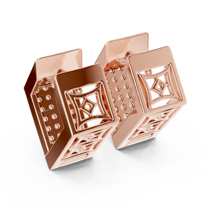 Solviera Pavé Rectangle Huggie Hoops
