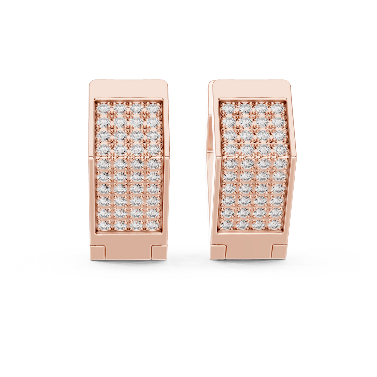 Solviera Pavé Rectangle Huggie Hoops