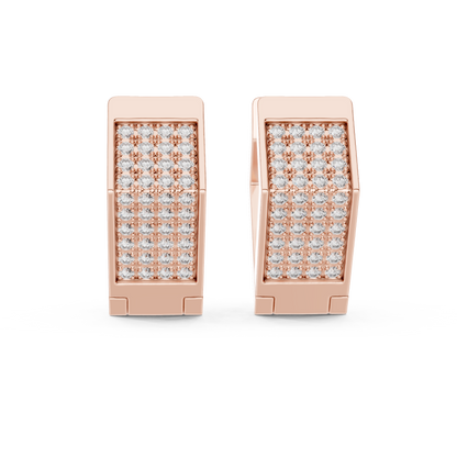 Solviera Pavé Rectangle Huggie Hoops