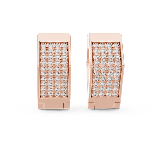 Solviera Pavé Rectangle Huggie Hoops