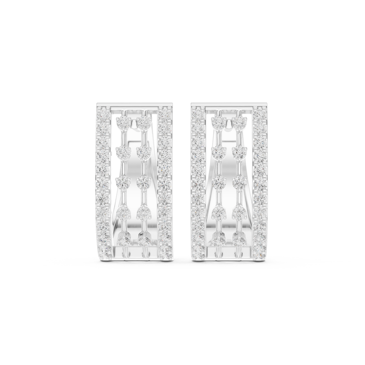 Calivora Rectangular Pavé Frame Hoops