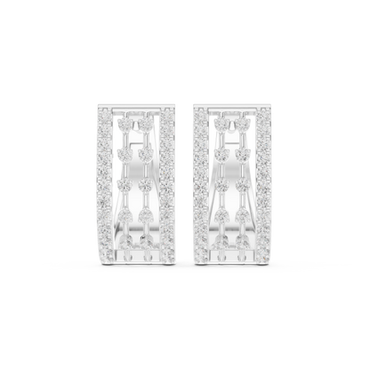 Calivora Rectangular Pavé Frame Hoops