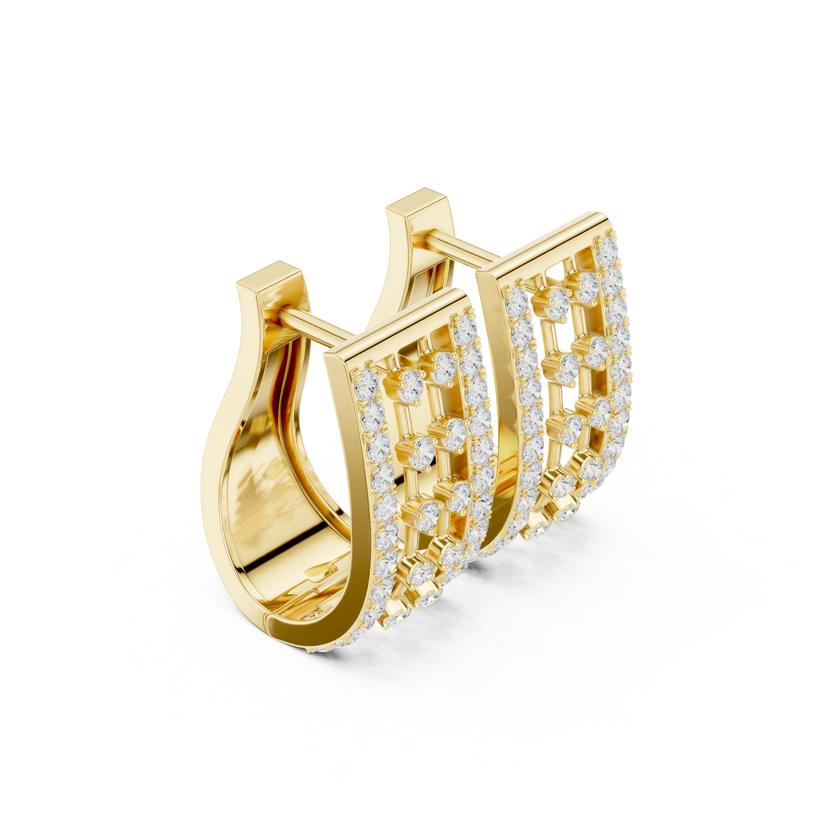 Calivora Rectangular Pavé Frame Hoops