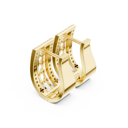 Calivora Rectangular Pavé Frame Hoops