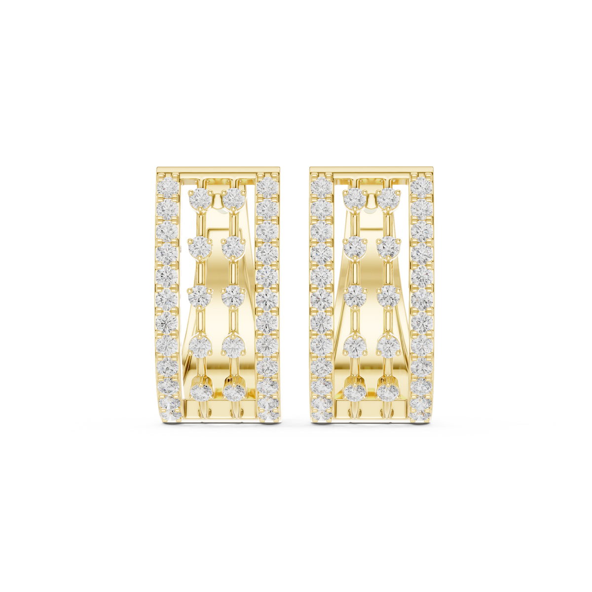 Calivora Rectangular Pavé Frame Hoops
