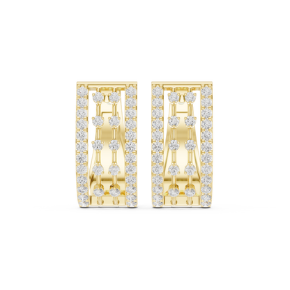 Calivora Rectangular Pavé Frame Hoops