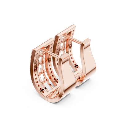 Calivora Rectangular Pavé Frame Hoops