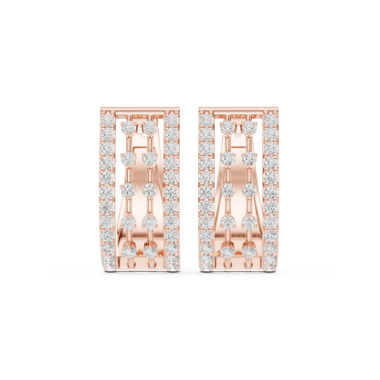 Calivora Rectangular Pavé Frame Hoops