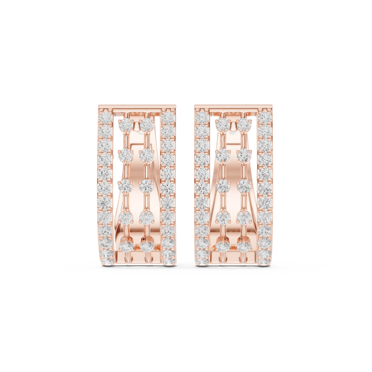 Calivora Rectangular Pavé Frame Hoops