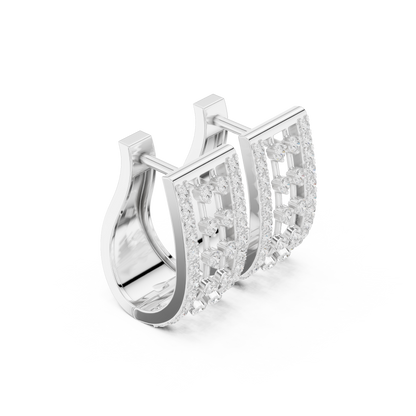 Calivora Rectangular Pavé Frame Hoops