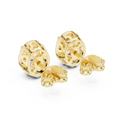 Calista Oval Diamond Halo Studs