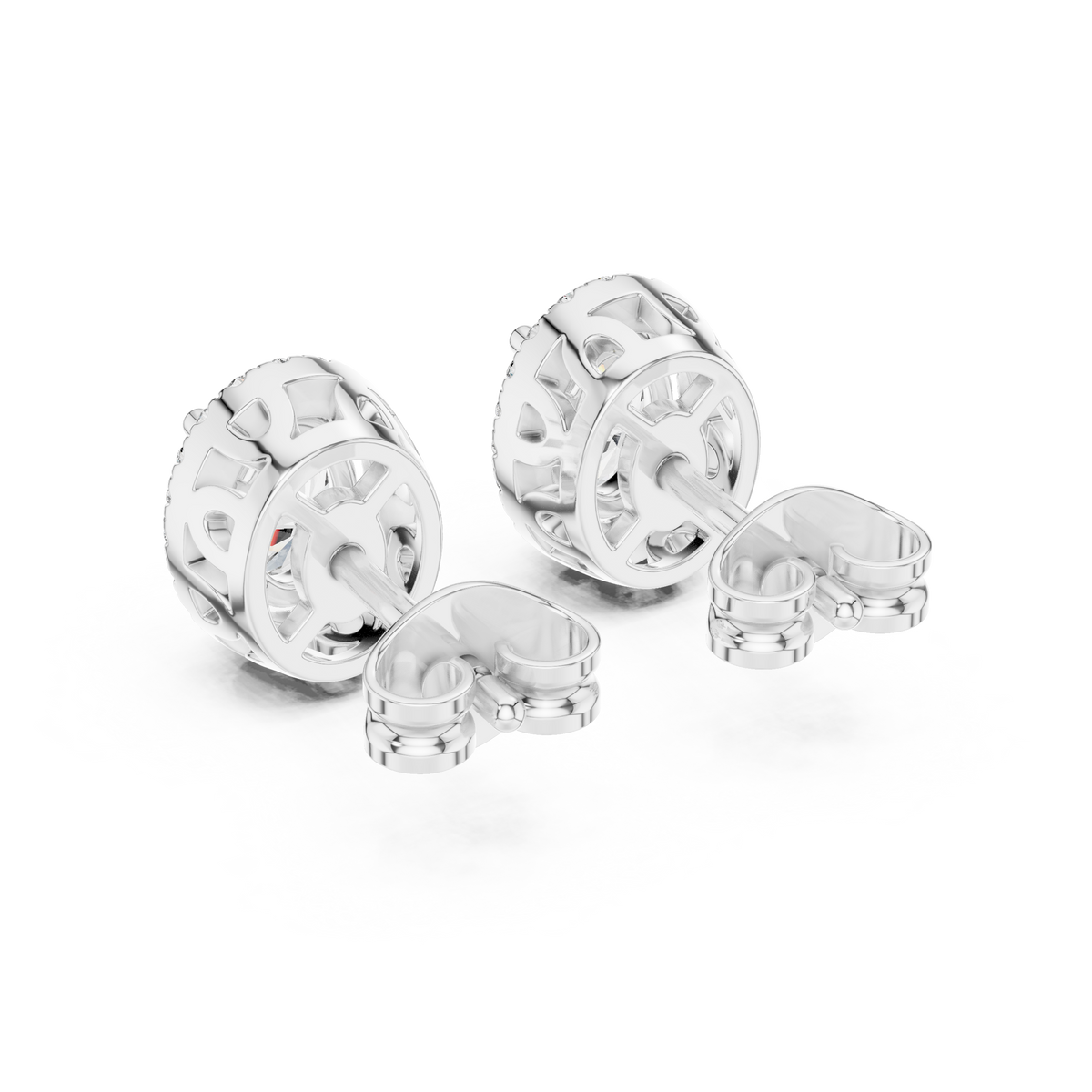 Calista Oval Diamond Halo Studs