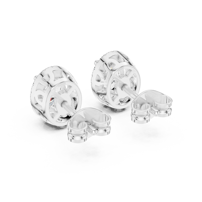 Calista Oval Diamond Halo Studs