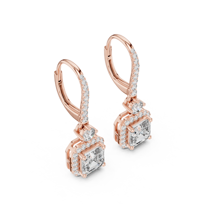 Virella Emerald Halo Pavé Hoop Drops