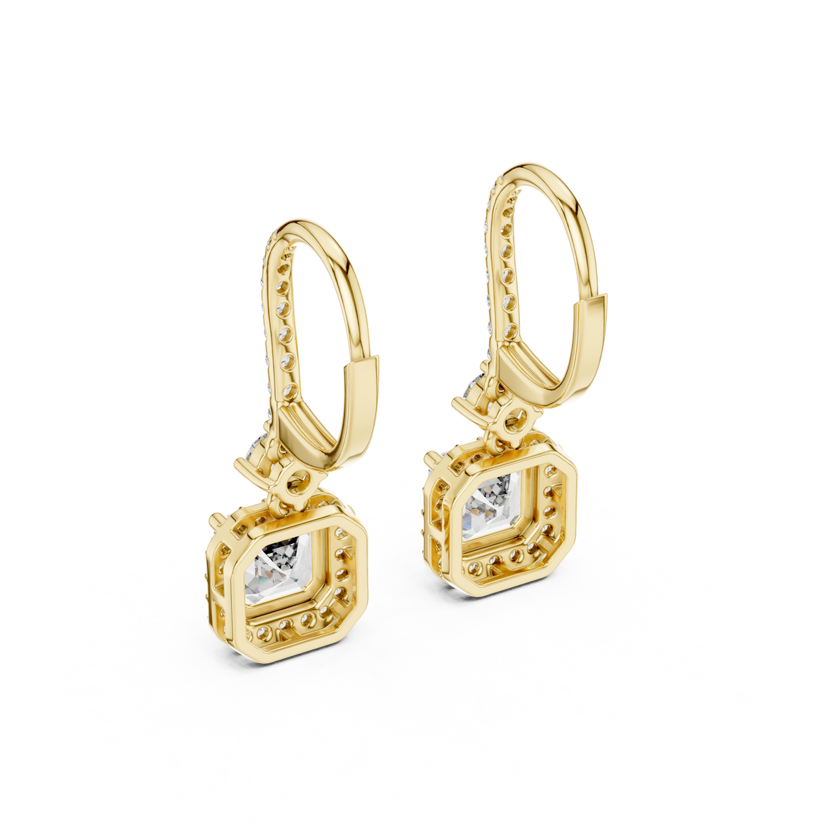 Virella Emerald Halo Pavé Hoop Drops