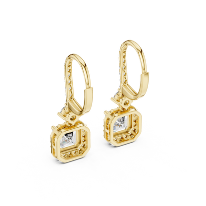 Virella Emerald Halo Pavé Hoop Drops