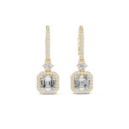 Virella Emerald Halo Pavé Hoop Drops