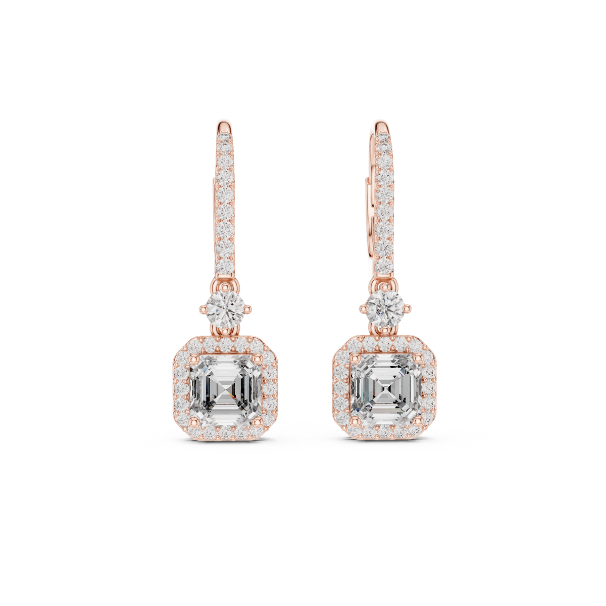Virella Emerald Halo Pavé Hoop Drops