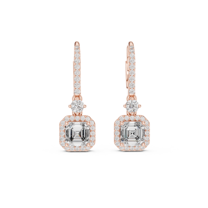Virella Emerald Halo Pavé Hoop Drops