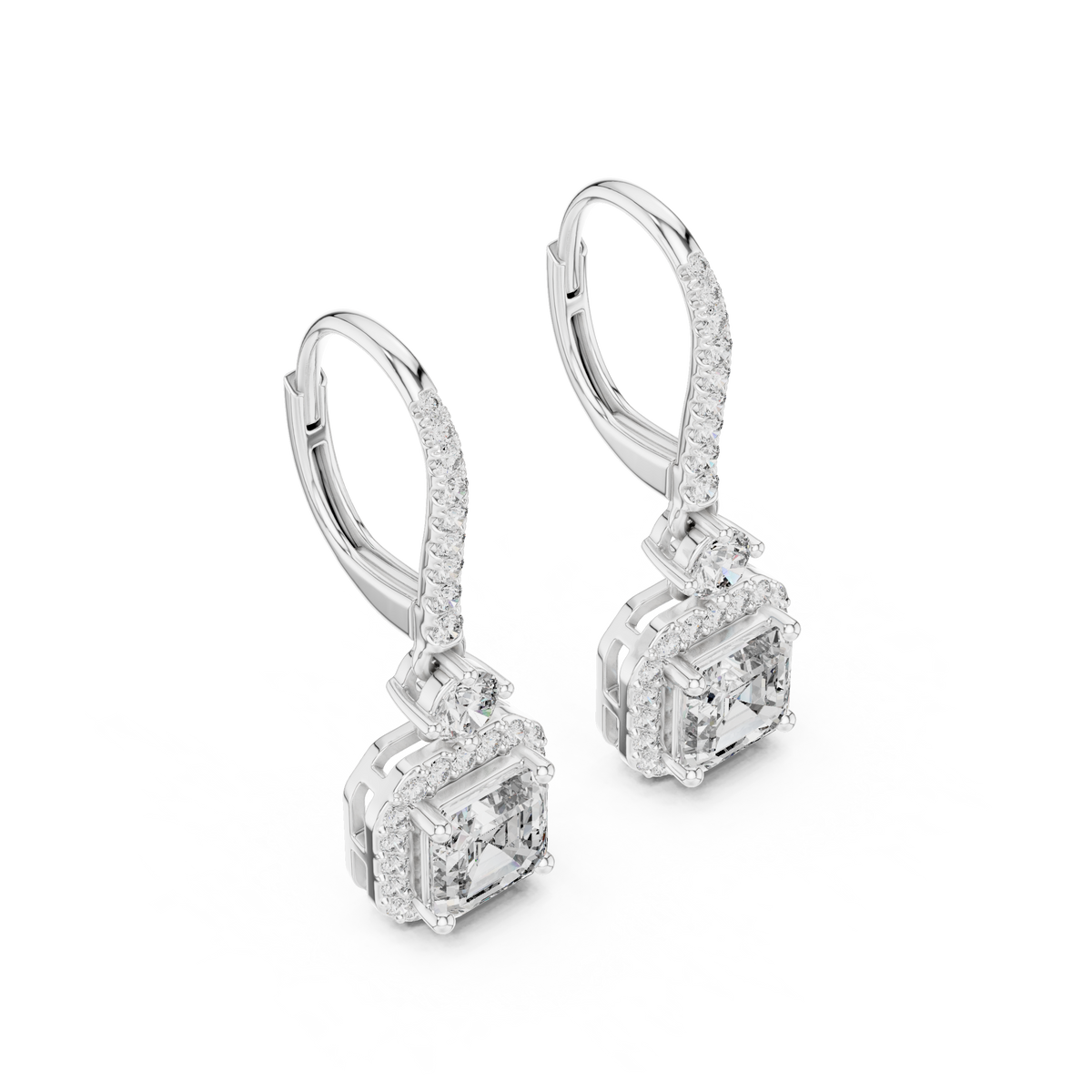 Virella Emerald Halo Pavé Hoop Drops