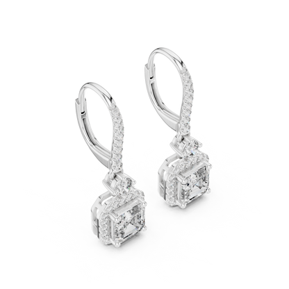 Virella Emerald Halo Pavé Hoop Drops