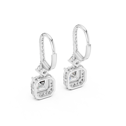 Virella Emerald Halo Pavé Hoop Drops