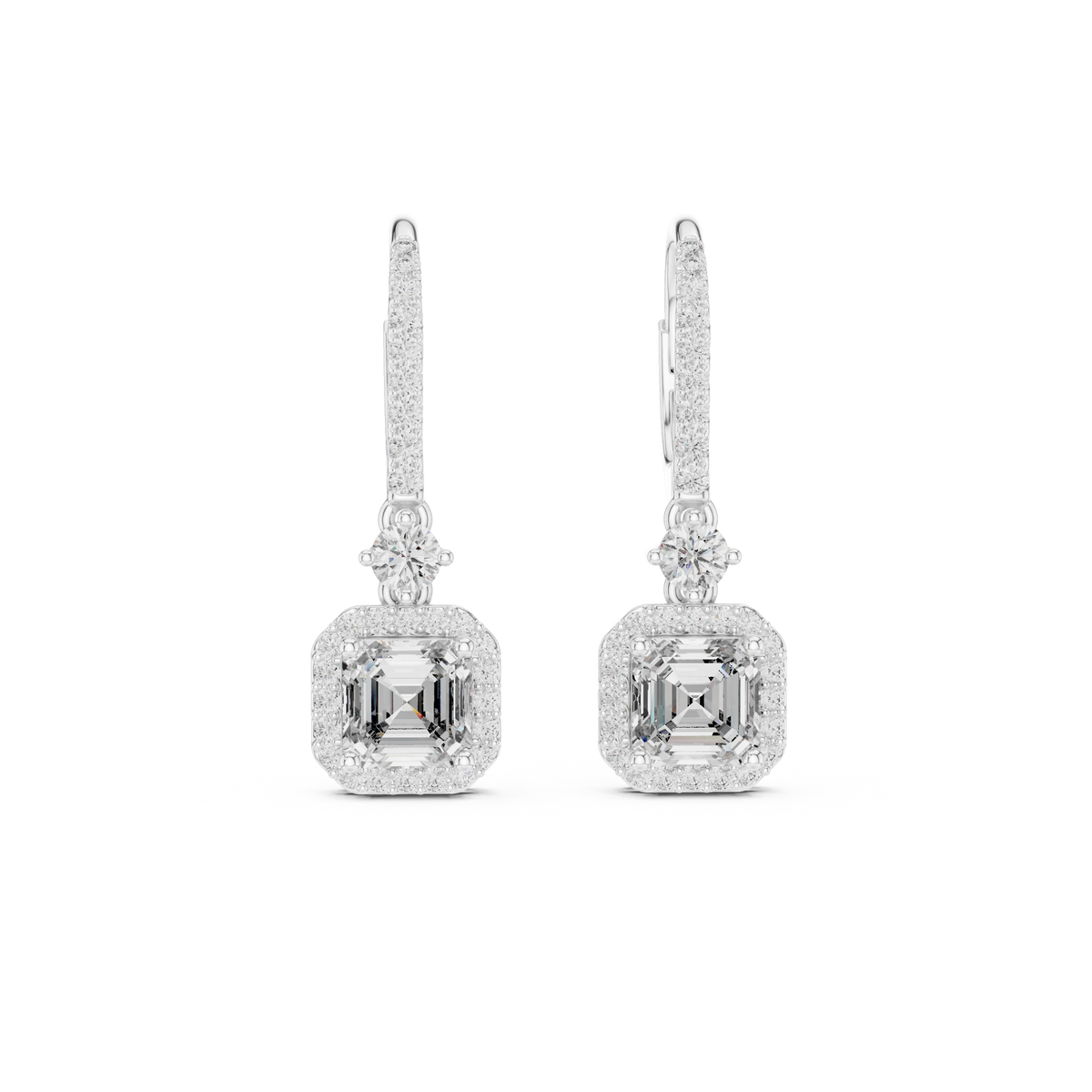 Virella Emerald Halo Pavé Hoop Drops