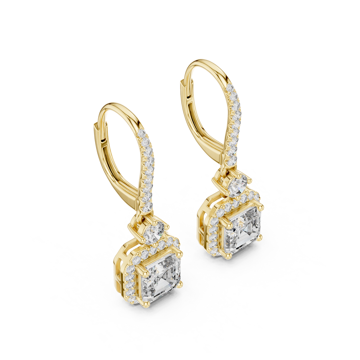 Virella Emerald Halo Pavé Hoop Drops