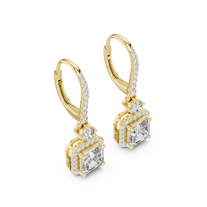 Virella Emerald Halo Pavé Hoop Drops