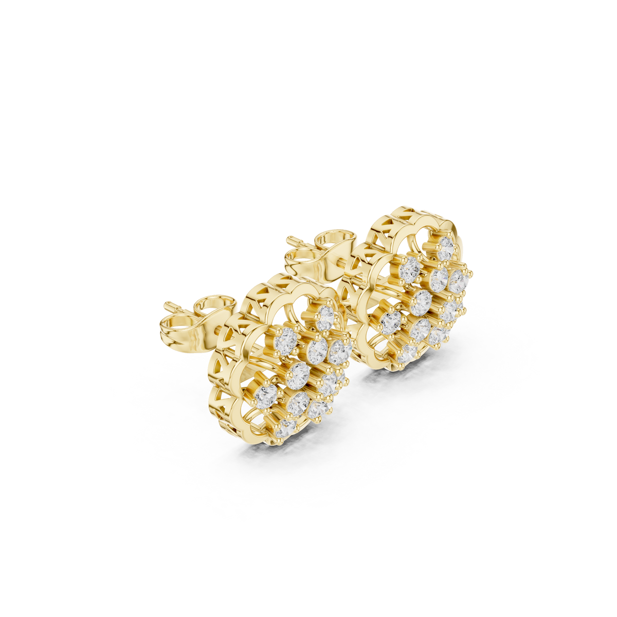 Velisara Floral Diamond Cluster Studs