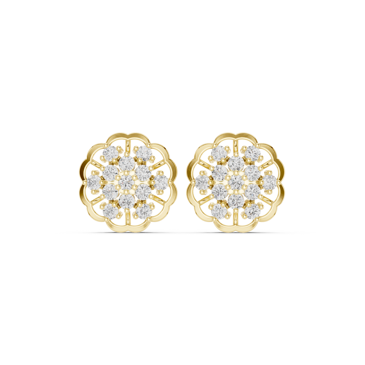 Velisara Floral Diamond Cluster Studs