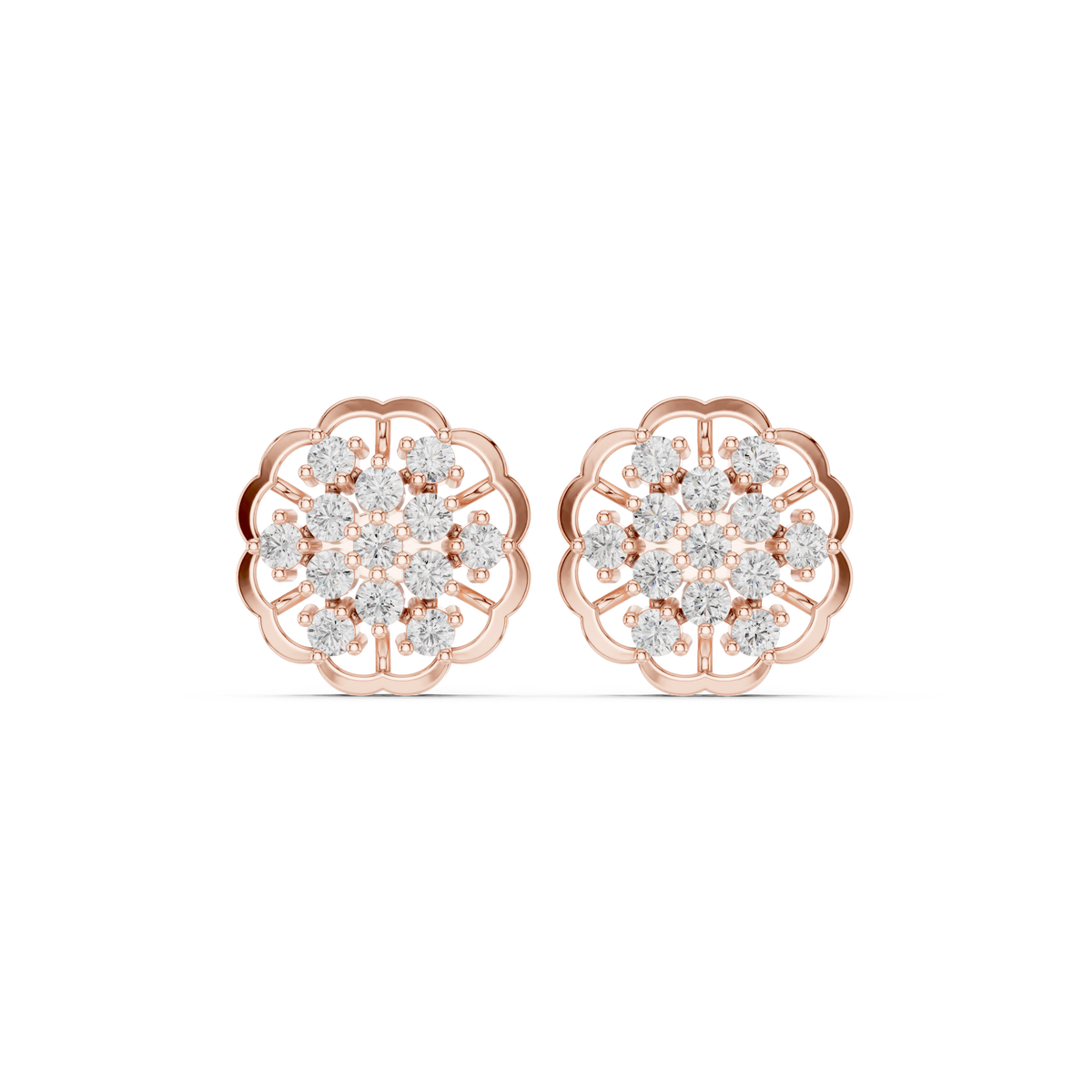 Velisara Floral Diamond Cluster Studs