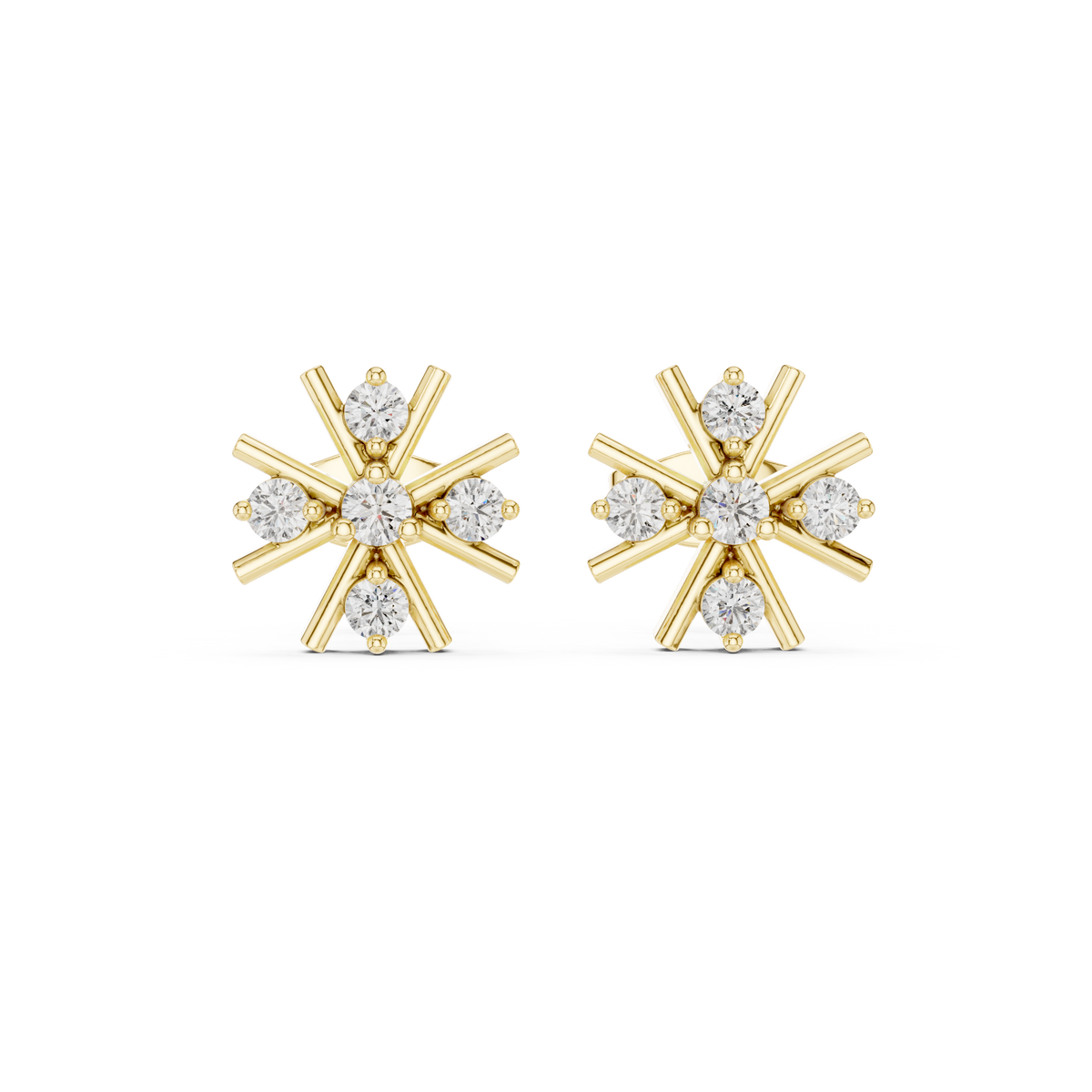 Mariselle Radiant Starburst Diamond Studs