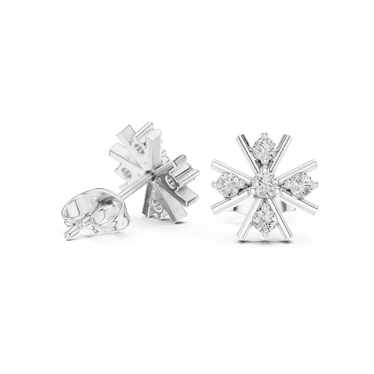 Mariselle Radiant Starburst Diamond Studs