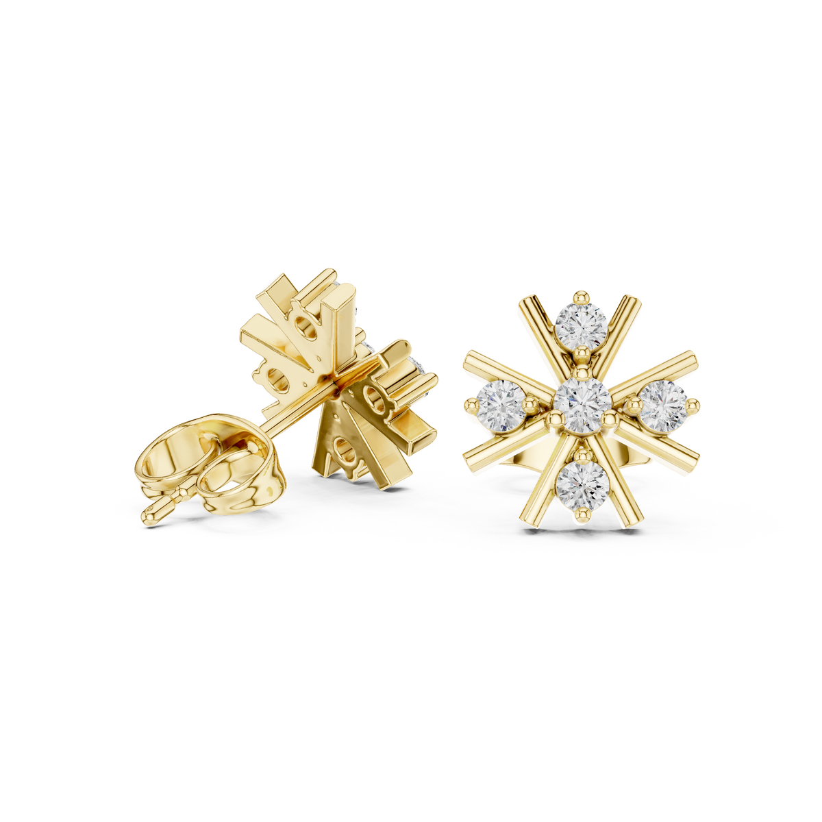 Mariselle Radiant Starburst Diamond Studs