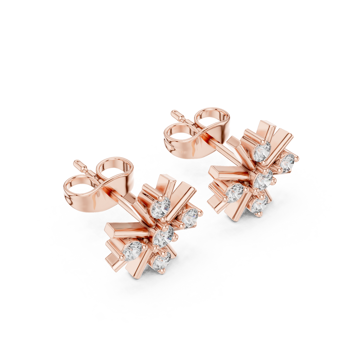 Mariselle Radiant Starburst Diamond Studs