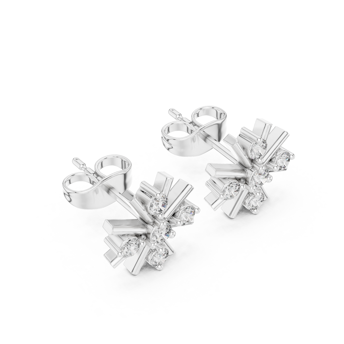 Mariselle Radiant Starburst Diamond Studs
