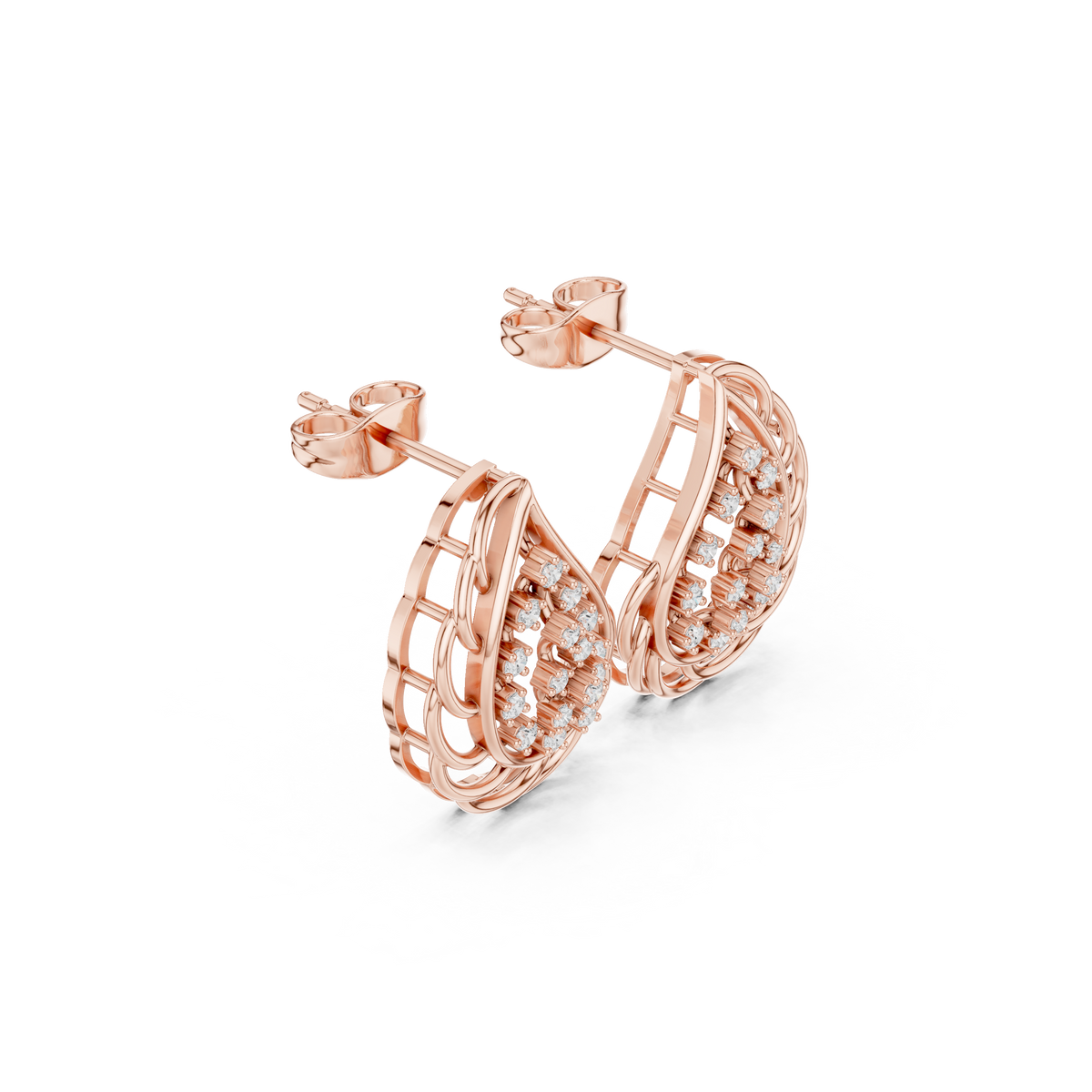 Selvaris Paisley Diamond Teardrop Studs