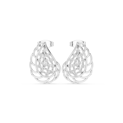 Selvaris Paisley Diamond Teardrop Studs