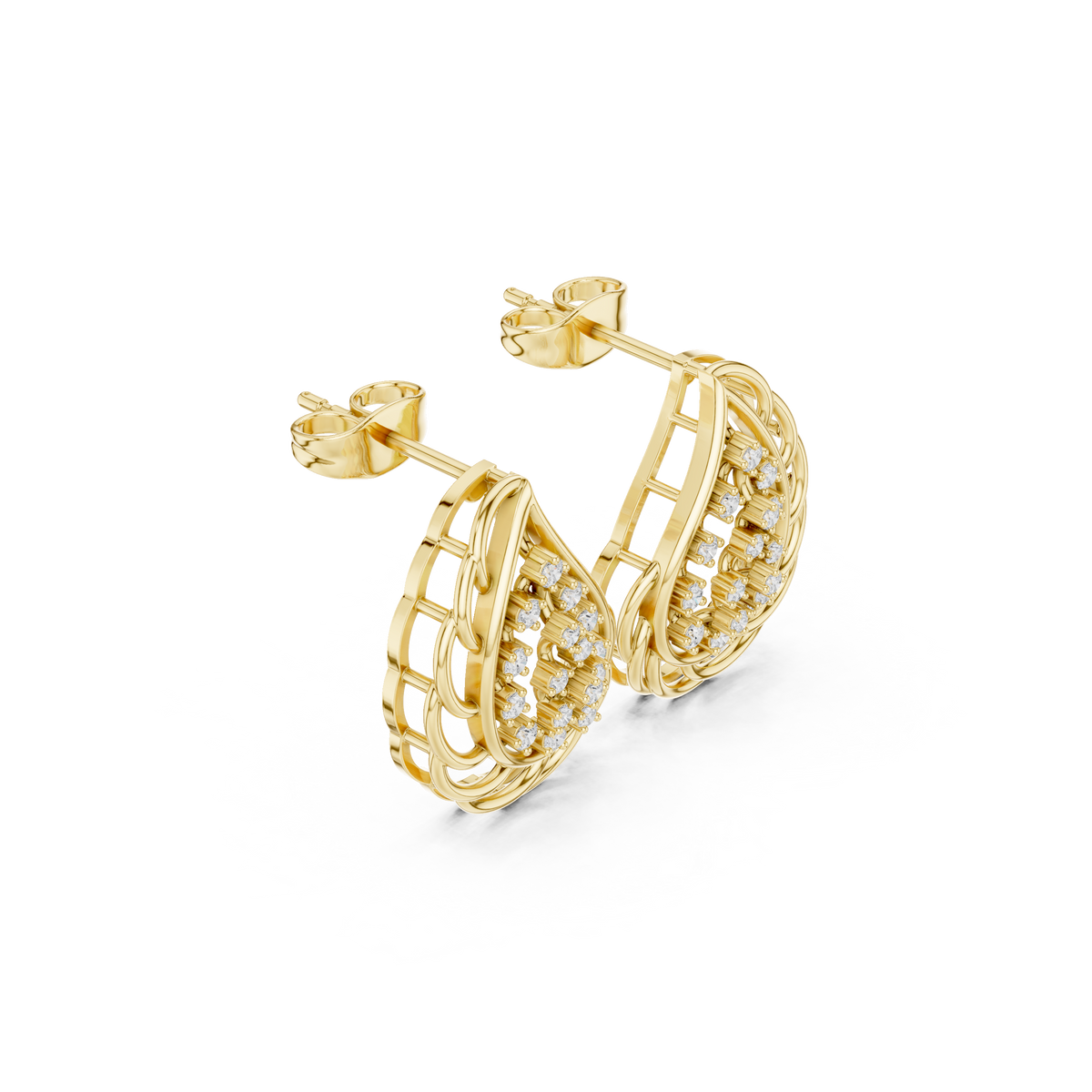 Selvaris Paisley Diamond Teardrop Studs