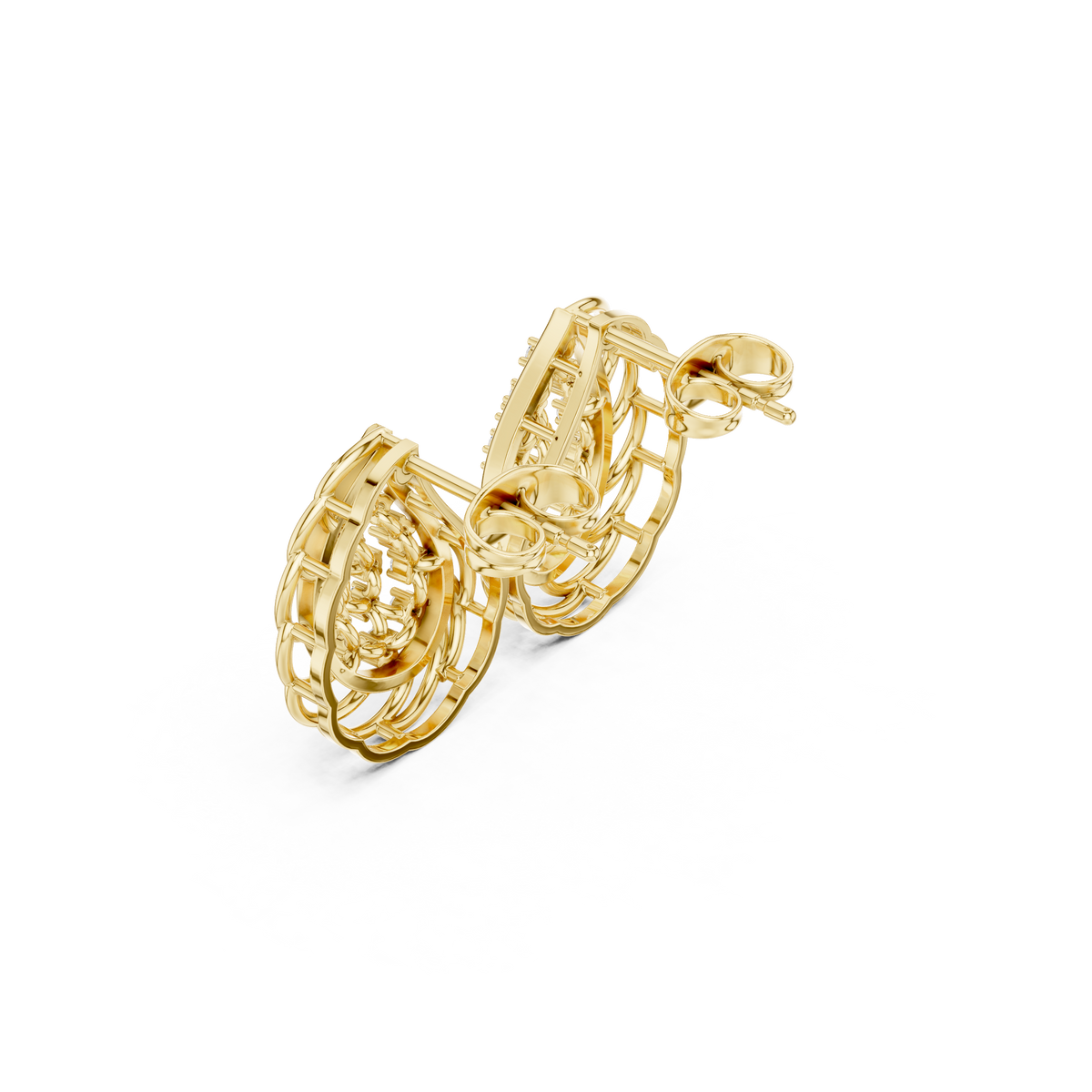 Selvaris Paisley Diamond Teardrop Studs
