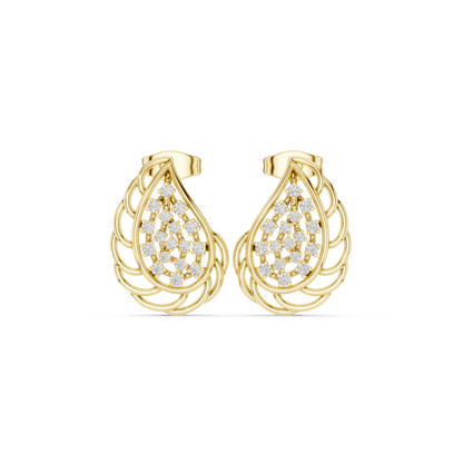 Selvaris Paisley Diamond Teardrop Studs