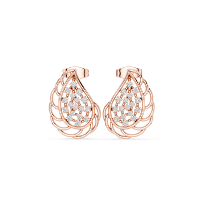 Selvaris Paisley Diamond Teardrop Studs