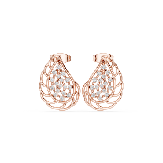 Selvaris Paisley Diamond Teardrop Studs