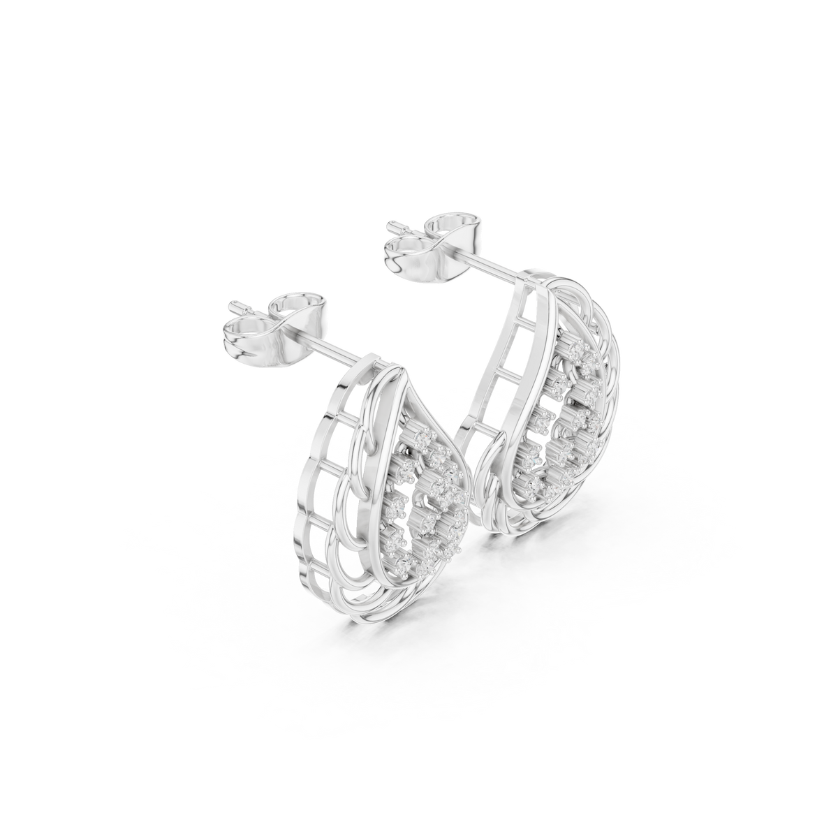 Selvaris Paisley Diamond Teardrop Studs