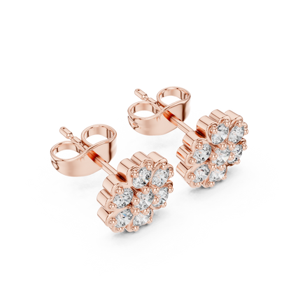 Avelisse Floral Diamond Cluster Studs