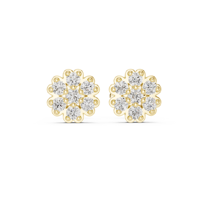 Avelisse Floral Diamond Cluster Studs