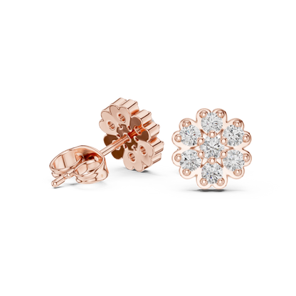 Avelisse Floral Diamond Cluster Studs