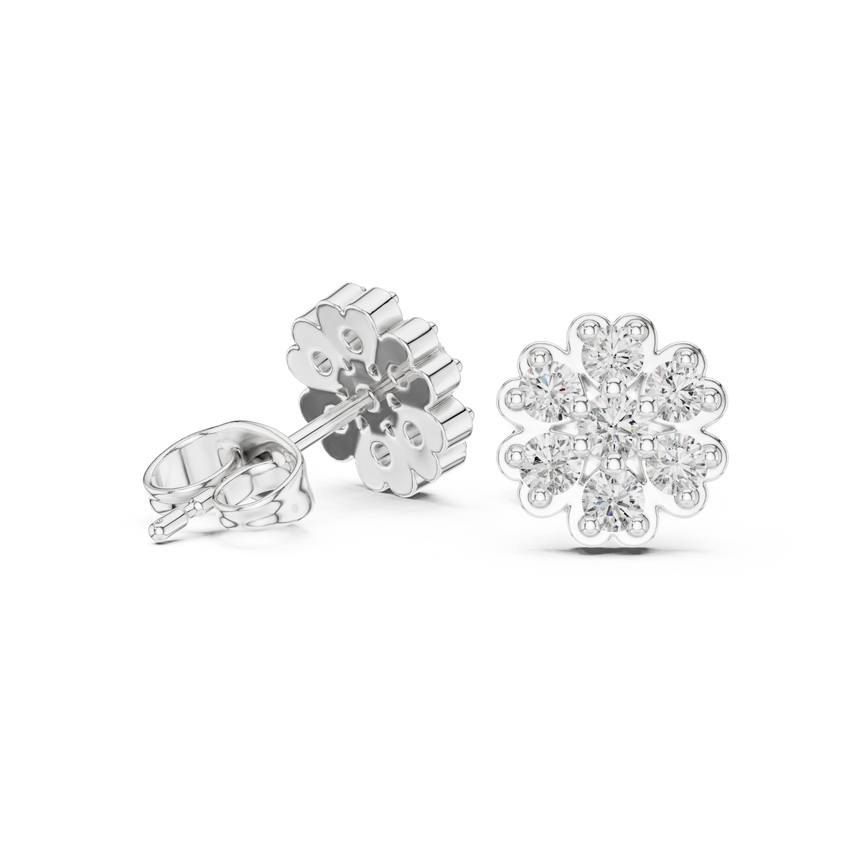Avelisse Floral Diamond Cluster Studs